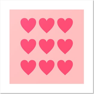 Copy of 9 pink hearts for Valentines day Posters and Art